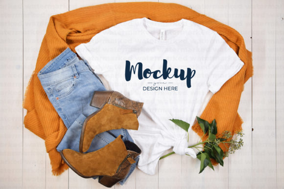 Bella Canvas 3100 White Shirt Mockup