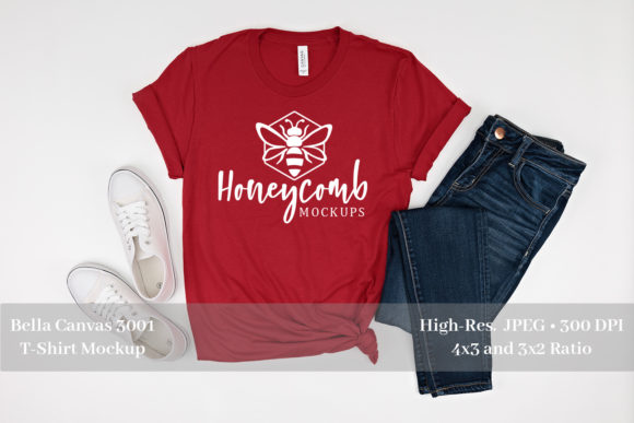 Canvas Red 3001 Flat Lay Mockup