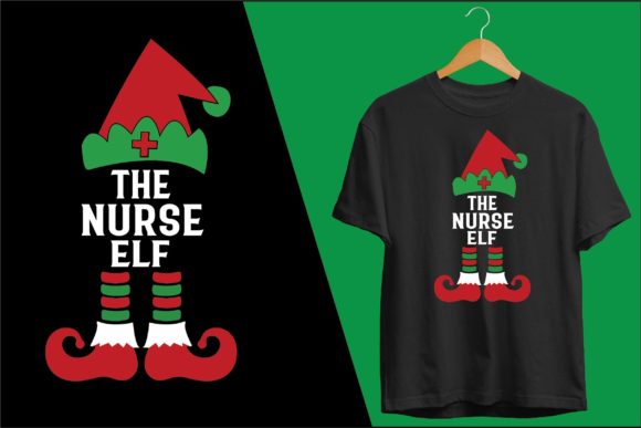 Christmas Typography SVG Nurse T-shirt Graphics