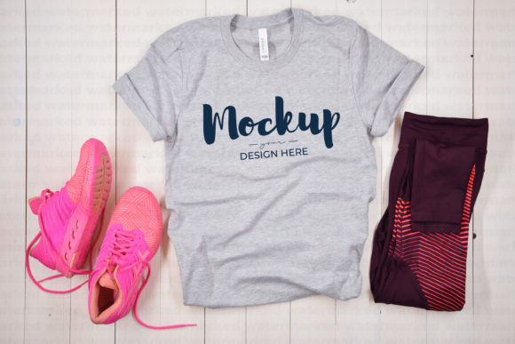 Fitness T-Shirt Mockup, Grey