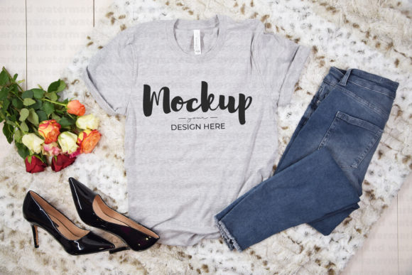Grey Shirt Mockup Bella Canvas 3100