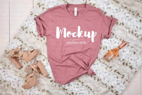 Heather Mauve Shirt Mockup for Graphic T-Shirts