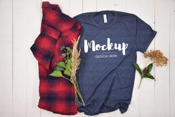 Navy Blue T-shirt Mockup for Graphics and T-Shirts