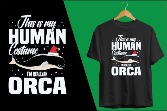 Orca Christmas Graphics for T-Shirt Designs