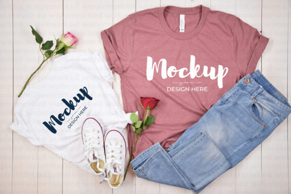 Pink, White Mommy and Me Shirt Mockup