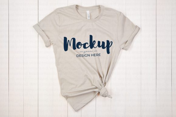 Plain Beige T-Shirt Mockup for Graphics and T-Shirts