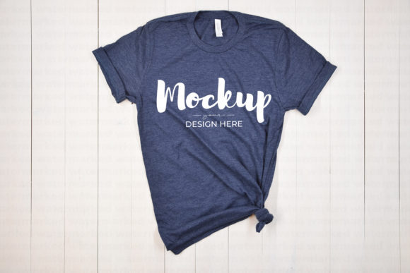 Plain Navy T-Shirt Mockup for Graphic Design