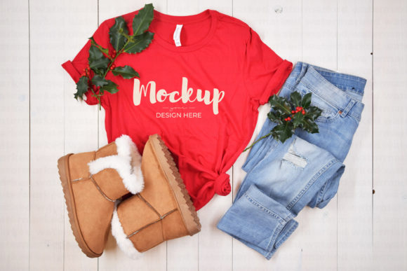 Red Bella Canvas T-shirt Mockup Review
