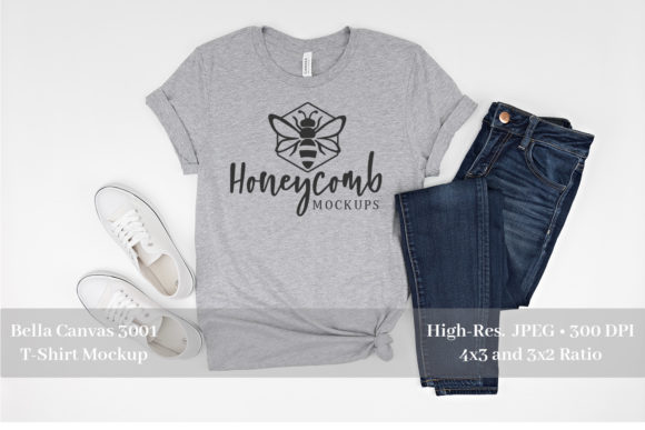 Reviewing Athletic Heather 3001 Flat Lay Mockup