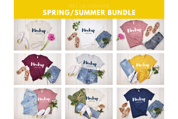 Spring Summer T-Shirt Mockup Bundle