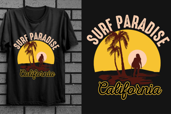 Surf Paradise California Graphics for T-Shirt Designs