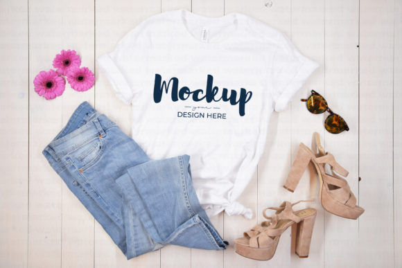T-shirt Mockup, White Bella Canvas