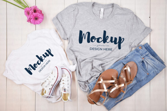 White Mommy and Me Tshirt Mockup