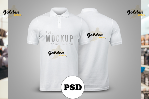 White Polo Mockup Front and Back