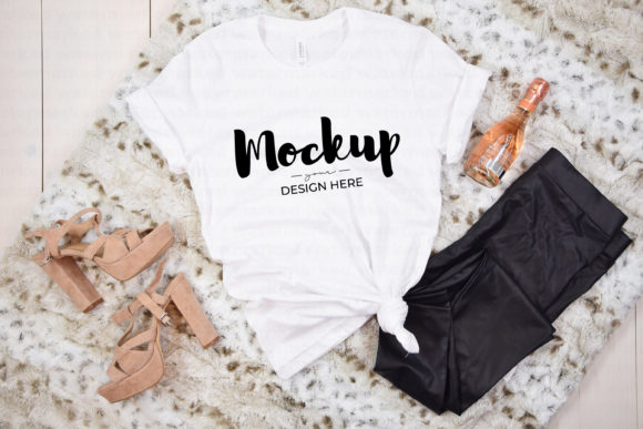 White Shirt Mockup, Bella Canvas 3100