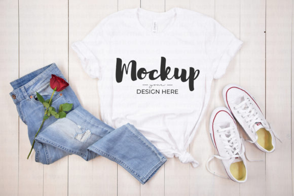 White Valentines Day Shirt Mockup
